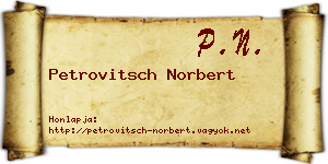 Petrovitsch Norbert névjegykártya